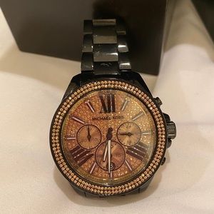 Michael Kors Black & Gold Crystal Watch